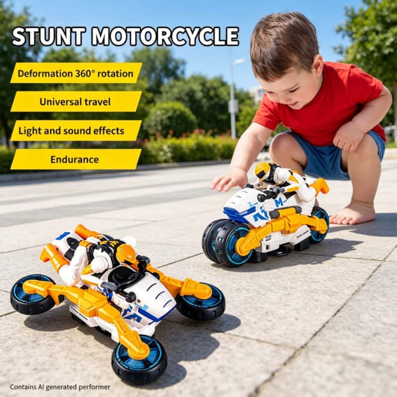 Lighting Christmas Decor - Moto Elettrica Trasformabile per Bambini, Giocattolo