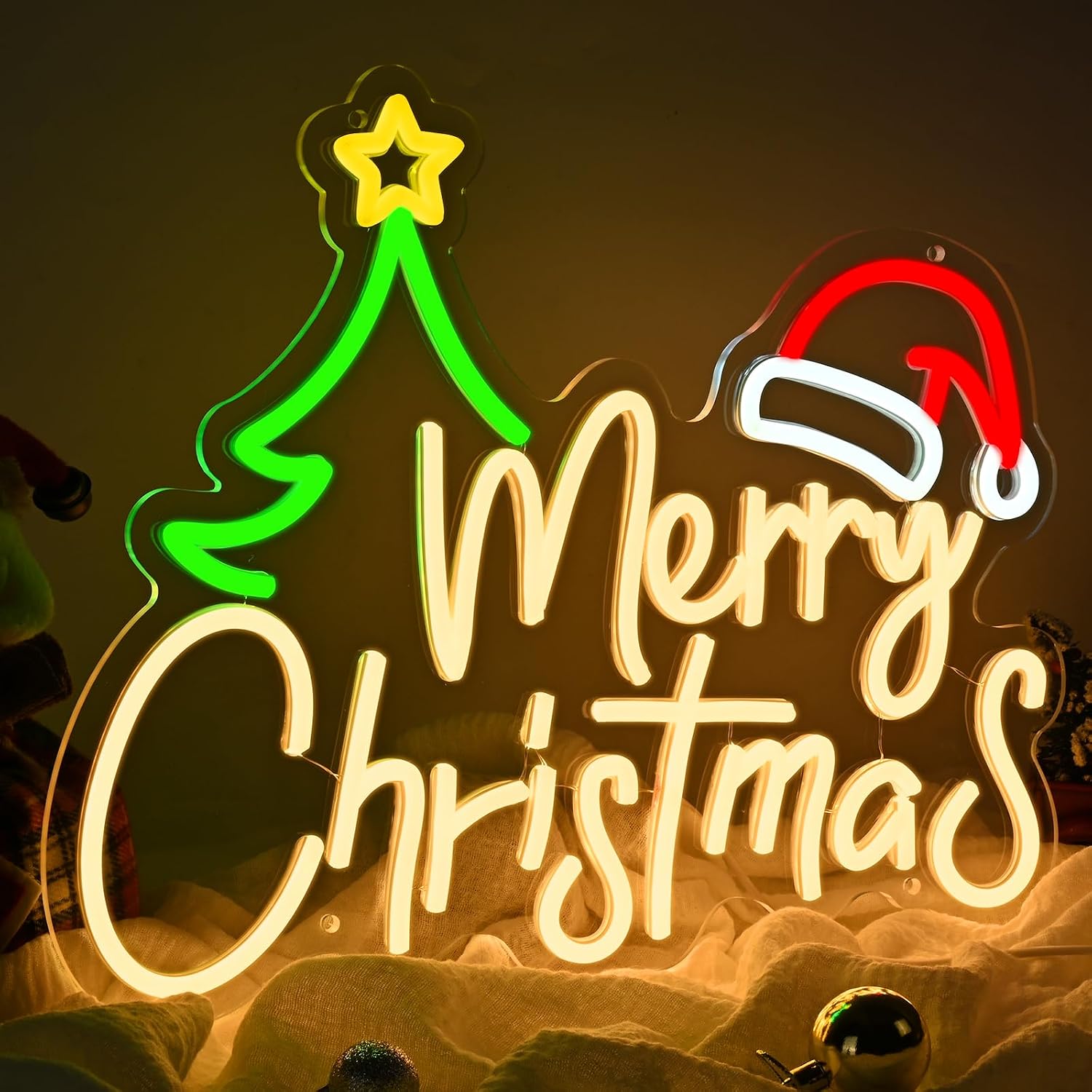 Lighting Christmas Decor - Insegna al neon a tema natalizio,