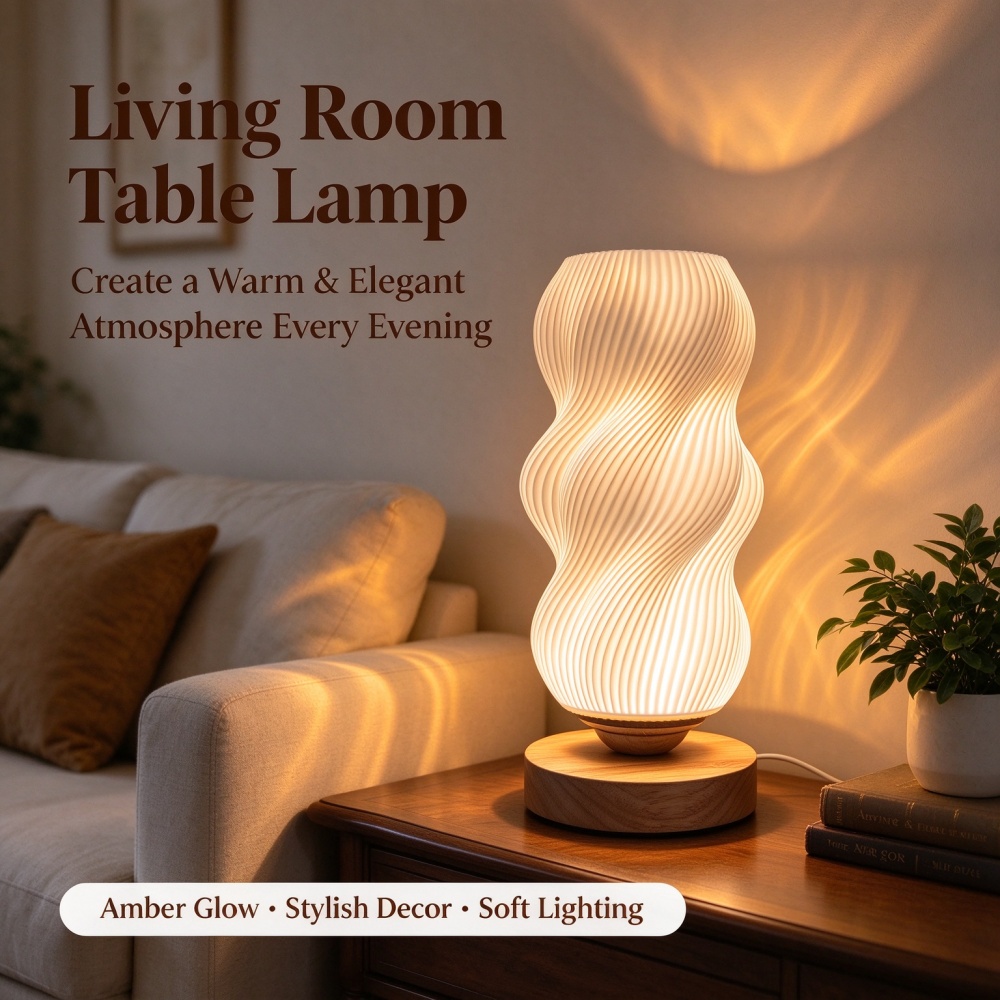 Lighting Decor Bedroom - Lampada da notte con texture ondulata