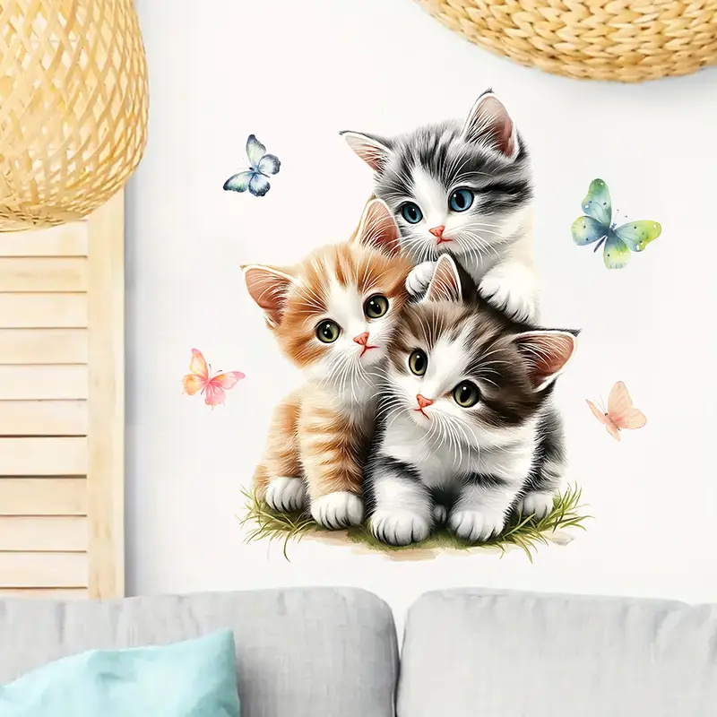 Tre gatti con adesivi a farfal - Lighting Mcqueen Bedroom Decor recensione e prezzo